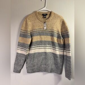 Express Men's Crewneck Sweater - Tan, Gray, Cream